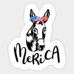 Merica America United States American USA Patriotic Donkey Sticker